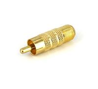 Adaptateur RCA vers coaxial de type F - M/F - Adaptateur vidéo - vidéo composite - RCA mâle pour connecteur F femelle - or