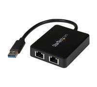 StarTech.com Adaptateur USB 3.0 à Double Port Gigabit Ethernet avec port USB - 10/100/100 - Adaptateur NIC Réseau USB Gigabit LAN