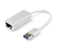StarTech.com Adaptateur Réseau USB 3.0 vers Gigabit - Argent - Design Élégant en Aluminium pour MacBook, Chromebook ou Tablette - Support de Pilote Natif (USB31000SA)