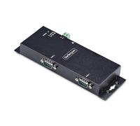 StarTech.com Adaptateur Série vers Ethernet à 2 Ports, LAN vers RS232 DB9 - Serveur de périphérique - 2 ports - 100Mb LAN, RS-232 - montable mur/rail DIN - Conformité TAA