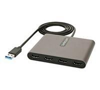 StarTech.com USB 3.0 to 4 HDMI Adapter, External Video & Graphics Card, USB Type-A to Quad HDMI Monitor Display Adapter Dongle, 1080p 60Hz, USB 3.0 to
