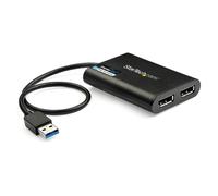 StarTech.com Adaptateur USB 3.0 vers double DisplayPort 4K 60 Hz, 3.2 Gen 1 (3.1 Gen 1), USB Type-A, Sortie de DisplayPorts, 4096 x 2160 pixels USB32D