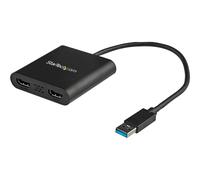 StarTech.com Adaptateur USB 3.0 vers Dual HDMI - 2x1080p / 1x4K 30Hz - Carte Graphique/Vidéo Externe - Adaptateur d'Affichage Double Écran USB Type-A vers HDMI - Uniquement Windows - Noir