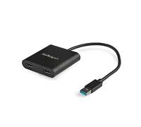 StarTech.com Adaptateur USB 3.0 vers Dual HDMI - 2x1080p / 1x4K 30Hz - Carte Graphique/Vidéo Externe - Adaptateur d'Affichage Double Écran USB Type-A vers HDMI - Uniquement Windows - Noir
