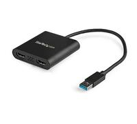 StarTech.com Adaptateur USB 3.0 vers Dual HDMI - 2x1080p / 1x4K 30Hz - Carte Graphique/Vidéo Externe - Adaptateur d'Affichage Double Écran USB Type-A vers HDMI - Uniquement Windows - Noir