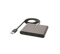 StarTech.com USB 3.0 to 4 HDMI Adapter, External Video & Graphics Card, USB Type-A to Quad HDMI Monitor Display Adapter Dongle, 1080p 60Hz, USB 3.0 to