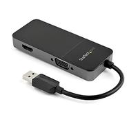 StarTech.com Adaptateur USB 3.0 vers HDMI VGA 1080p - Adaptateur Convertisseur d'Écran Multiport Double Écran/Multi-Écran 4K/1080p 4k USB Type A - Carte Graphique Externe