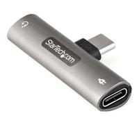 StarTech.com Adaptateur USB-C Audio & Chargeur - Convertisseur Prise Audio Mini Jack Aux TRRS 3.5mm Casque/Écouteurs - 60W USB Type-C Power Delivery Pass-Through - Smartphone/Tablette (CDP235APDM) - station d'accueil - USB-C