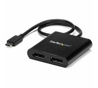 StarTech.com Adaptateur USB-C vers Double DisplayPort 1.2, Hub USB-C Multi-Moniteur MST, Double écran 4K 30Hz/1080p 60Hz DP Extender/Splitter pour Ordinateur Portable, Câble Intégré Extra-Long - Windows Uniquement