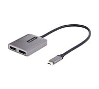 StarTech.com Adaptateur USB-C vers double DisplayPort 1.4, Hub USB-C multi-moniteur MST, double extenseur / répartiteur d'écran 5K 60Hz DP pour ordinateur portable, HDR, câble intégré extra long - Win