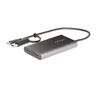 StarTech.com Adaptateur USB-C vers Double HDMI - 4K 60Hz - 100W PD - Adaptateur vidéo - Conformité TAA - USB type A, USB-C mâle pour 2 x 19 pin HDMI Type A, USB-C femelle - 30 cm - gris - support...