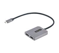 StarTech.com Adaptateur USB-C vers double HDMI, Hub USB type-C multi-moniteur MST, double extenseur / répartiteur d'écran HDMI 4K 60Hz pour ordinateur portable, HDR, câble intégré extra long - Windows