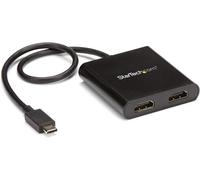 Startech.Com Adaptateur Usb-C Vers Double Hdmi, Hub Usb Type-C Multi-Moniteur Mst, Double Splitter D'Affichage Hdmi 4K 30Hz Pour Ordinateur Portable, Hdr, Câble Intégré Extra-Long (Mstcdp122[Z5322]