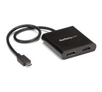 StarTech.com Adaptateur USB-C vers Double HDMI, Hub USB Type-C Multi-Moniteur MST, Double Extender / Splitter d'Affichage HDMI 4K 30Hz pour Ordinateur Portable, HDR, Câble Intégré Extra-Long - Windows Uniquement