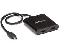 Startech.Com Adaptateur Usb-C Vers Double Hdmi, Hub Usb Type-C Multi-Moniteur Mst, Double Splitter D'Affichage Hdmi 4K 30Hz Pour Ordinateur Portable, Hdr, Câble Intégré Extra-Long (Mstcdp122[Z5322]