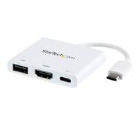 StarTech.com Adaptateur multiport USB-C vers HDMI 4K avec USB Power Delivery et port USB-A - Blanc