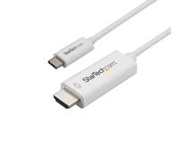 StarTech.com Adaptateur USB-C vers HDMI de 1m - Câble Vidéo USB Type C vers HDMI 2.0 - 4K60Hz - Compatible Thunderbolt 3 - Convertisseur USB-C à HDMI - DP 1.2 Alt Mode HBR2 - Blanc