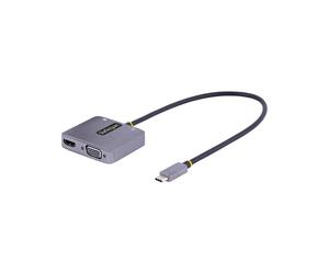 StarTech.com Adaptateur USB-C vers HDMI/VGA 4K 60Hz HDR, 100W PD 3.0, 1x USB 3.2 Gen 1 Type-C, Audio 3.5mm, Compatible Thunderbolt 3/4, Câble 30cm