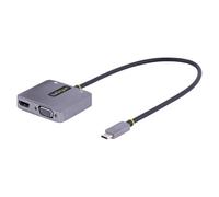 StarTech.com Adaptateur USB C vers HDMI VGA avec Sortie Audio 3,5 - Adaptateur Multiport USB C - Adaptateur USB Type-C, 4K 60Hz HDR, 100W PD 3.0 - Adaptateur Vidéo Compatible TB3/4 - Adaptateur de Voy