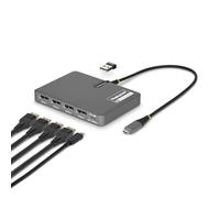 StarTech.COM Adaptateur USB-C vers Station de Travail Quadruple Écran, DisplayPort 4K 60Hz, Passage PD 140W pour Le Chargement d'Ordinateurs Portables, Port USB pour Clavier et Souris sans Fil, TAA