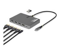 StarTech.com Adaptateur USB-C vers Station de Travail Quadruple Écran, HDMI 4K 60Hz, Passage PD 140W pour le Chargement d'Ordinateurs Portables, Port USB pour Clavier/Souris Sans Fil, TAA
