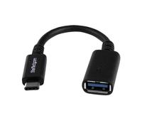 StarTech.com Adaptateur USB-C vers USB-A USB 3.2 Gen 1 (5Gbps) Mâle/Femelle, Connecteurs Nickel, Câble 0.15m, Noir, USB-IF, RoHS