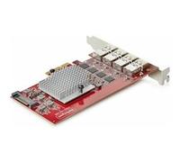 StarTech Carte PCIe 3.0 x4 – USB‑A 4 ports 10 Gbps – 4 contrôleurs USB 3.2 – TAA, profil bas rouge