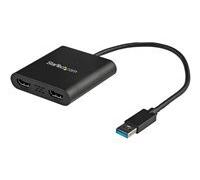 StarTech.com Adaptateur USB 3.0 vers Dual HDMI - 2x1080p / 1x4K 30Hz - Carte Graphique/Vidéo Externe - Adaptateur d'Affichage Double Écran USB Type-A vers HDMI - Uniquement Windows - Noir
