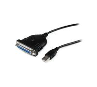 StarTech.com Adaptateur USB vers Port Parallèle DB25 ICUSB1284D25 - Câble 1.9m, Connecteurs USB-A / DB-25, Compatible Imprimantes Parallèles, Noir