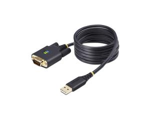StarTech.com Adaptateur USB vers Série 2m, USB-A vers DB9 RS232, Chipset FTDI FT232R, Rétention COM, Protection ESD, Support Windows/macOS/Linux