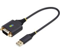 StarTech.com 1ft (30cm) USB to Serial Adapter Cable, COM Retention, RS232 - Câble USB / série - USB (M) pour DB-9 (M) vissable - 30.5 cm - robuste, moulé