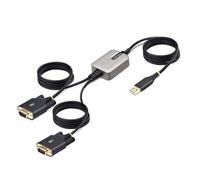 StarTech.com 13ft (4m) 2-Port USB to Serial Adapter Cable, Interchangeable DB9 Screws/Nuts, COM Retention, USB-A to DB9 RS232, FTDI, Level-4 ESD Protection, Windows/macOS/ChromeOS/Linux - Rugged TPE Construction (2P6FFC-USB-SERIAL) - câble USB / série - U