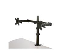 StarTech.com ARMDUAL2 Support Double Écran 32" max, VESA 75x75/100x100, Pince Bureau, Acier, Inclinaison +/-45°, Pivot +/-90°, Rotation 360°