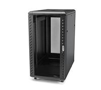 StarTech.com Armoire Rack Serveur Réseau 25U sur Roulettes pour Équipement 19" de Données, IT/AV. Prof. Réglable (5"-33"), Poids Max 800kg - Armoire 4 Pieds - Porte en Verre Verrouillable