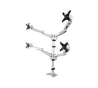 StarTech.com Bras pour écran PC à 4 affichages - Support multidirectionnel pour quatre moniteurs jusqu'à 27" - Aluminium (ARMQUADPS) kit de montage - bras réglable - pour 4 moniteurs - argent - Conformité TAA