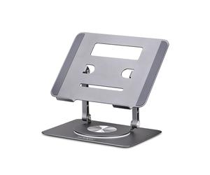 StarTech.com ATFR-LAPTOP-RISER : Support Laptop Aluminium Rotatif 360°, Hauteur Réglable, Argent, Charge 5kg, 218x258x58mm, pour Ergonomie Améliorée