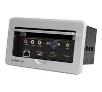 StarTech.com Boîtier / Point de connexion pour table de réunion - HDMI / VGA / Mini DP vers sortie HDMI avec port USB à charge rapide - Support de fixation - HD-15, RCA X 2, RJ-45, fiche...