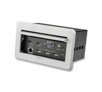 StarTech.com BOX4HDECP2 Boîtier de Connectivité Table de Réunion: HDMI 4K 30Hz, DisplayPort 1.2, VGA, USB 2.0, Ethernet, Alimentation Externe