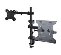 StarTech.com Monitor Arm with VESA Laptop Tray, For a Laptop (4.5kg / 9.9lb) and a Single Display up to 32" (8kg / 17.6lb), Black, Adjustable Desk Laptop Arm Mount, C-clamp/Grommet Mount - VESA Monitor Mount (A2-LAPTOP-DESK-MOUNT) kit de montage - pour éc