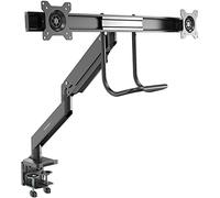 StarTech Bras double pour écrans ARMSLMBARDUO – Réglage de hauteur synchronisé, VESA 43–81 cm, Noir