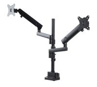 StarTech.com Bras pour Double Moniteur, Support de Moniteur à Mouvement Complet pour 2 Écrans VESA jusqu'à 32" (8kg), Réglable en Hauteur, Fixation par Pince/Grommet, Ressort Mécanique