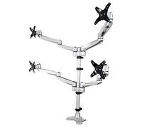 StarTech.com Bras pour écran PC à 4 affichages - Support multidirectionnel pour quatre moniteurs jusqu'à 27" - Aluminium (ARMQUADPS) kit de montage - bras réglable - pour 4 moniteurs - argent - Conformité TAA