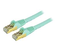StarTech.com C6ASPAT10AQ câble de réseau 3 m Cat6a Turquoise - Câbles de réseau (3 m, Cat6a, RJ-45, RJ-45, Turquoise)