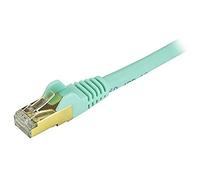 StarTech.com C6ASPAT12AQ câble de réseau 3,7 m Cat6a Turquoise - Câbles de réseau (3,7 m, Cat6a, RJ-45, RJ-45, Turquoise)