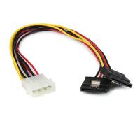 StarTech.com Câble adaptateur d'alimentation interne LP4 (4 broches) - Mâle vers 2x SATA femelle avec verrous de sécurité - 30 cm - adaptateur secteur - alimentation interne 4 plots pour alimentation SATA - 30 cm