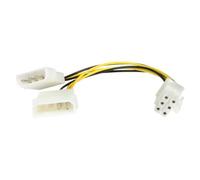StarTech Câble adaptateur d'alimentation LP4 Molex vers PCIe 6 broches 2x M/M 15,2 cm