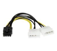 StarTech.com Câble adaptateur d'alimentation LP4 vers carte vidéo Express PCI 8 broches de 15 cm - adaptateur secteur - alimentation interne 4 plots pour Alimentation PCIe de 8 broches - 15.3 cm