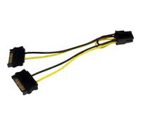 StarTech.com Câble adaptateur d'alimentation pour carte vidéo - 2x SATA vers PCIe 6 broches - 15 cm - câble d'alimentation - alimentation SATA pour Alimentation PCIe de 6 broches - 15 cm