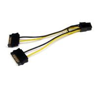 StarTech.com Câble adaptateur d'alimentation pour carte vidéo - 2x SATA vers PCIe 6 broches - 15 cm - câble d'alimentation - alimentation SATA pour Alimentation PCIe de 6 broches - 15 cm
