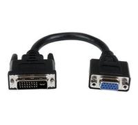 StarTech.com Câble adaptateur DVI vers VGA de 20cm - Convertisseur DVI-I vers HD15 - Mâle / Femelle - Noir - Adaptateur VGA - DVI-I (M) pour HD-15 (VGA) (F) - 20 cm - vis moletées - noir Noir G